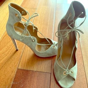 Aquazzura Suede Lace Up Heels Sz 39